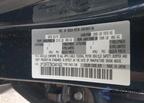 2019 Mazda Cx-3 Sport from USA, damaged, VIN JM1DKFB76K0441482